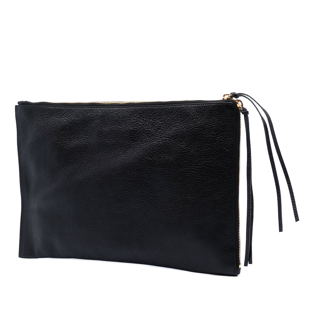 Balenciaga Medium Cuir de chèvre Motocross Classic Metallic Edge Pochette