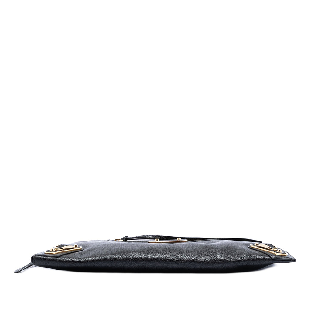 Balenciaga Medium Cuir de chèvre Motocross Classic Metallic Edge Pochette