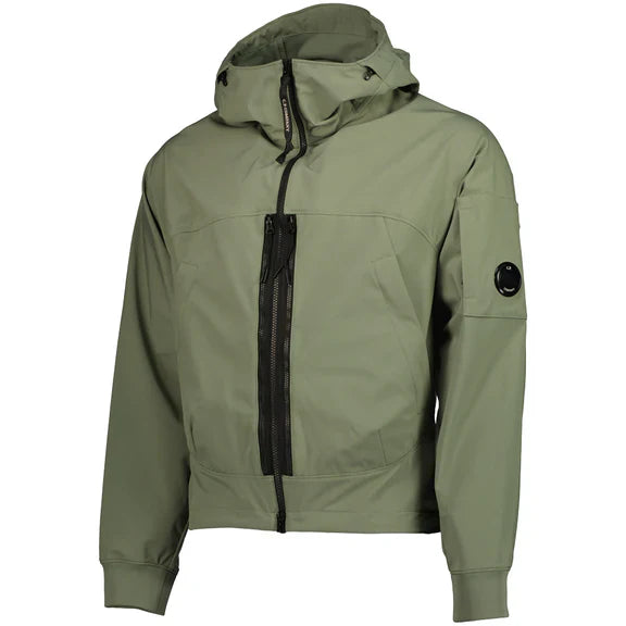Cp Company Shell-R Hooded Lens Jacket In Agave Green