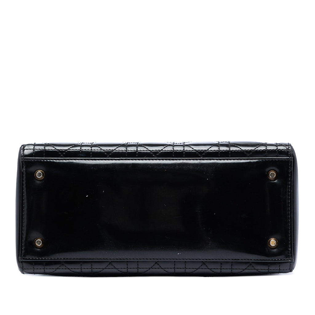 Dior Medium Cuir verni Cannage Lady Dior