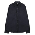 Cp Company Gabardine Lens Button Overshirt In Navy with Certilogo