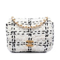 Chanel CC Mini Raffia Effect Tweed à rabat