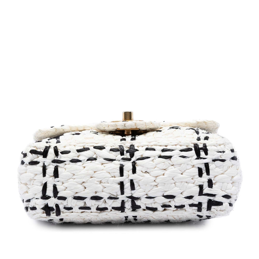 Chanel CC Mini Raffia Effect Tweed à rabat