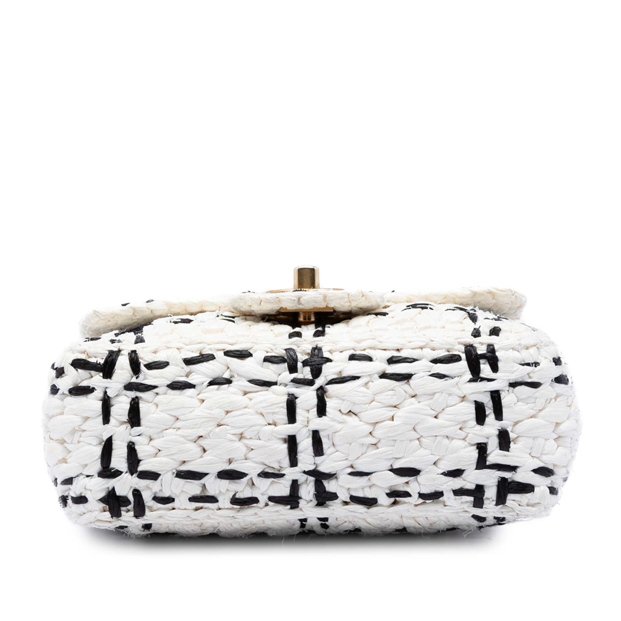 Chanel CC Mini Raffia Effect Tweed à rabat