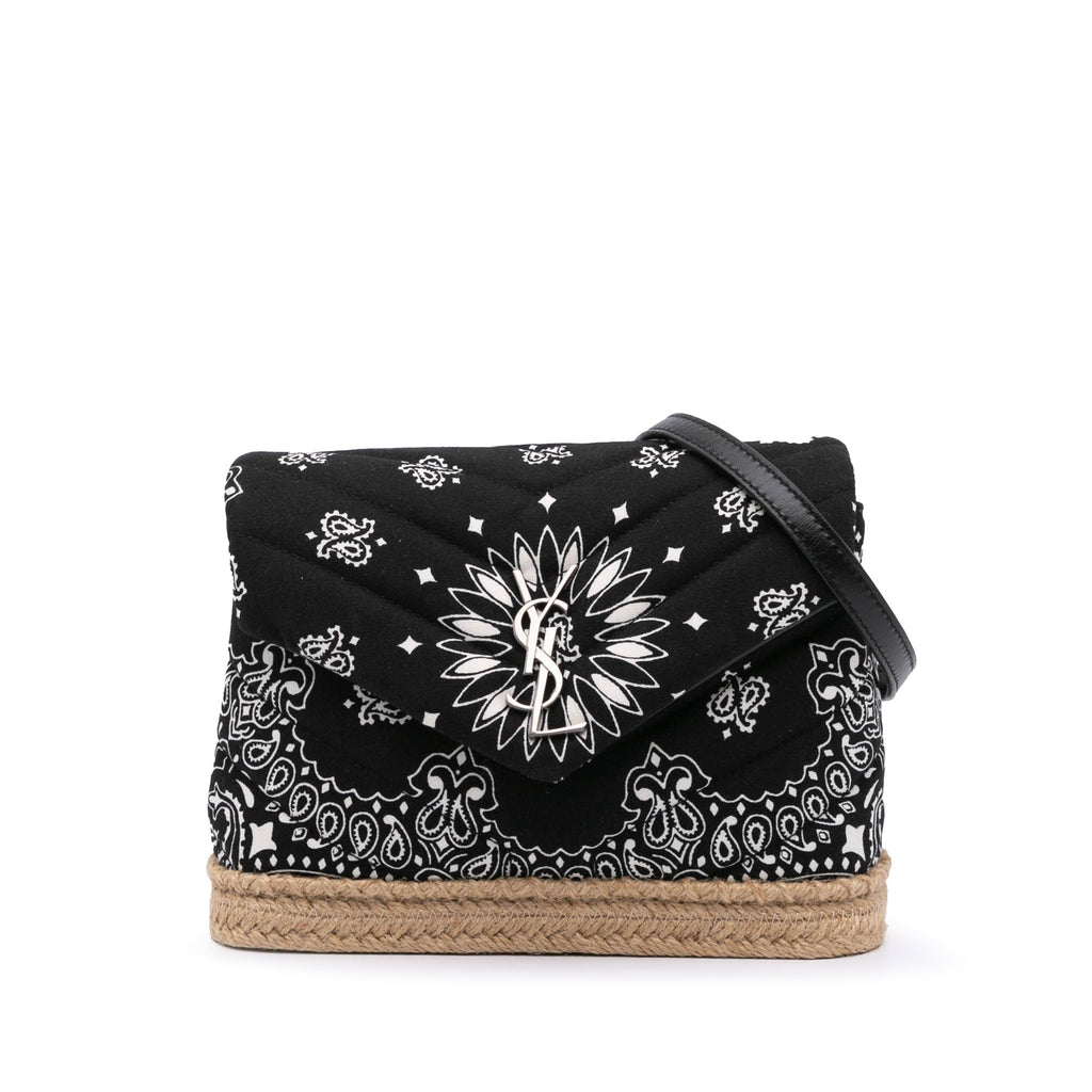 Saint Laurent Toy Matelasse Cotton Bandana Print Monogram LouLou Sac porté croisé