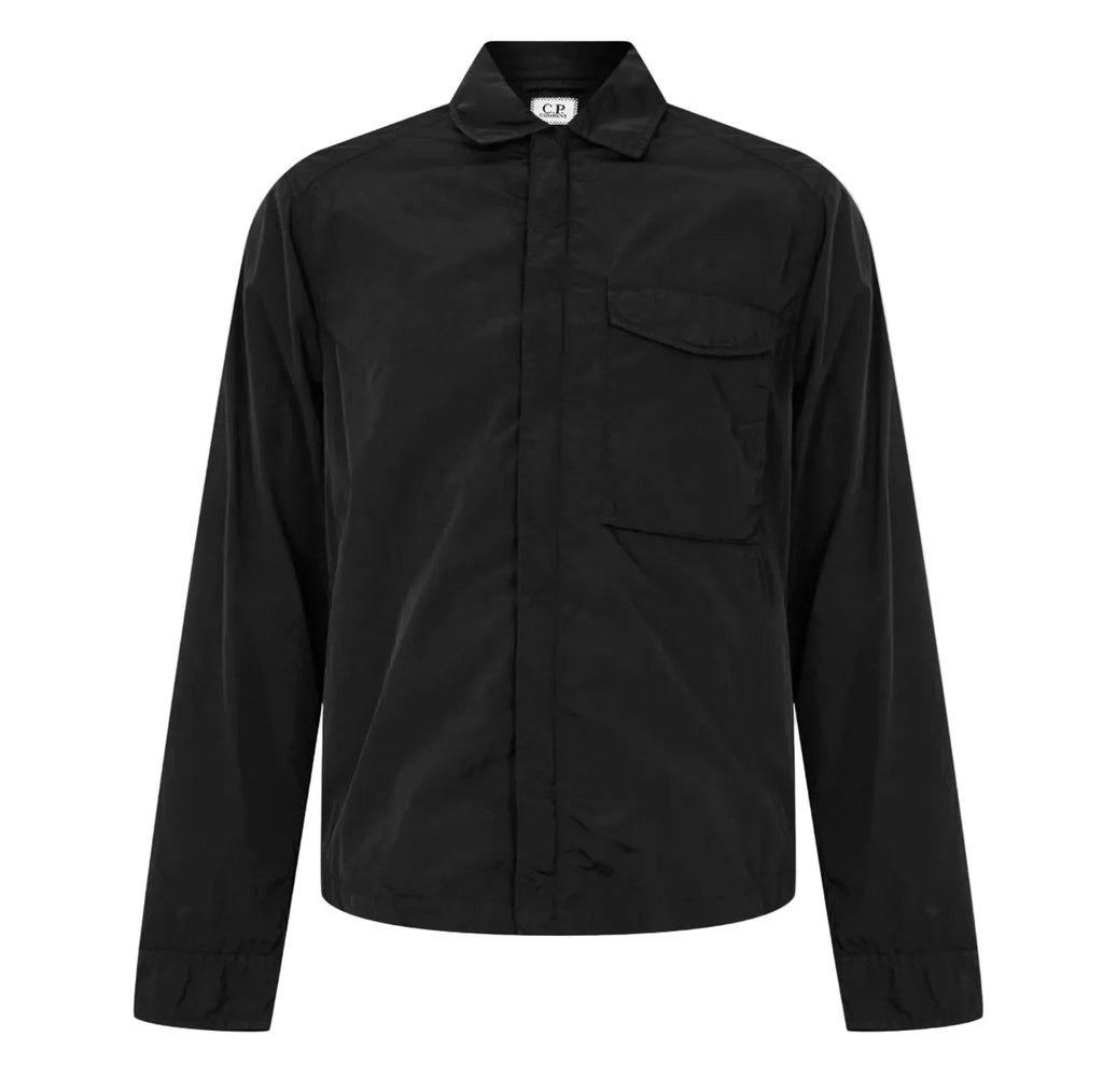 Cp Company 095A Chrome-R Full Zip Overshirt Black with Certilogo
