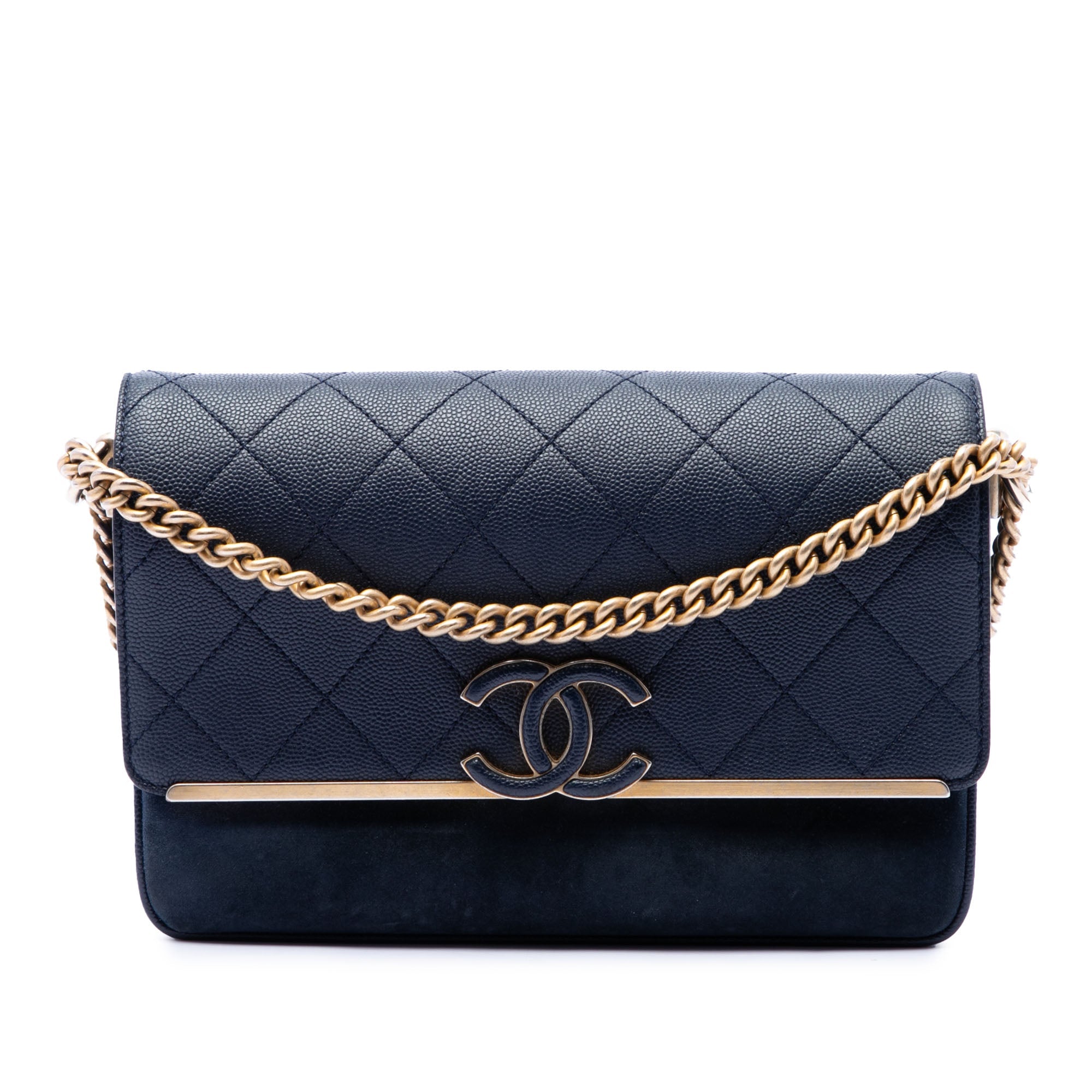 Chanel CC Surpiqué Caviar et Daim Lady Coco à rabat