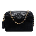 Chanel CC Ponyhair et Cuir Pompon Sac caméra