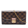 Louis Vuitton Damier Ebene Croisette Chain Portefeuille