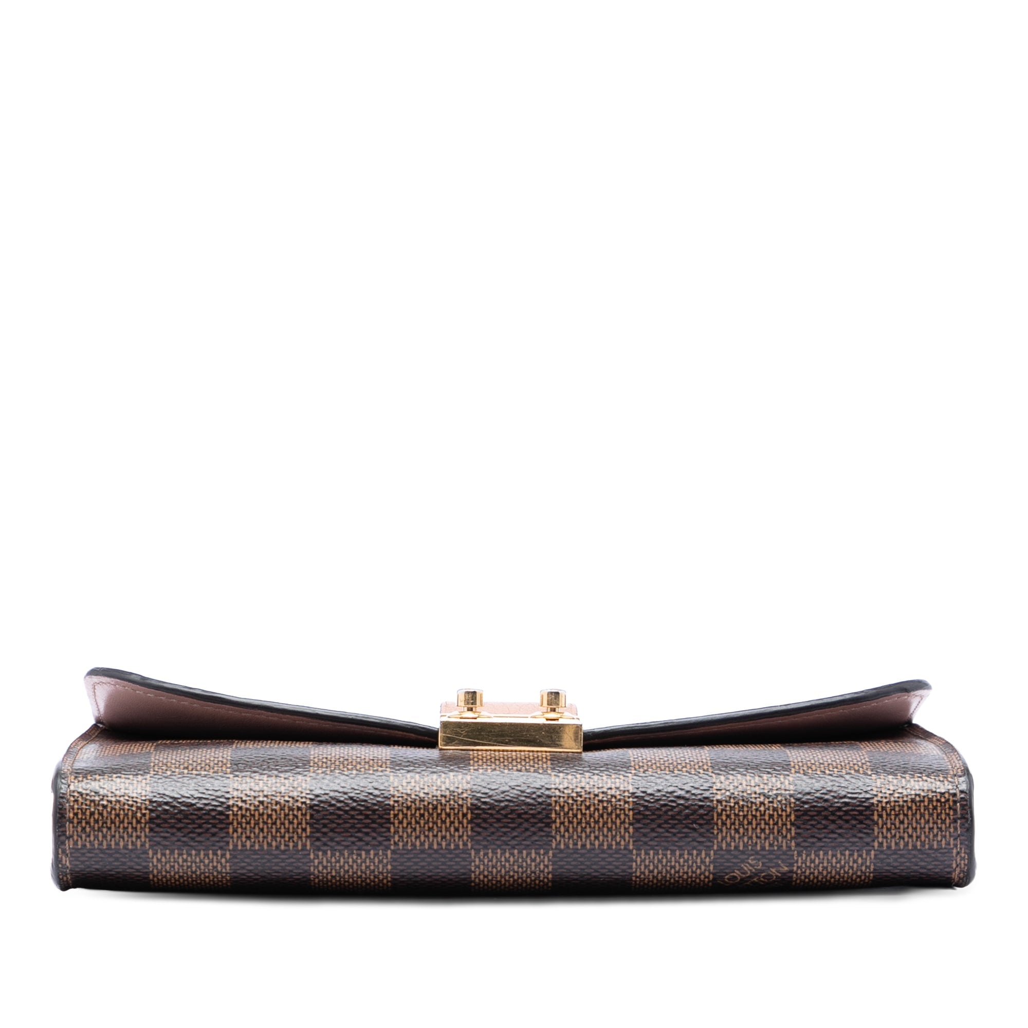 Louis Vuitton Damier Ebene Croisette Chain Portefeuille