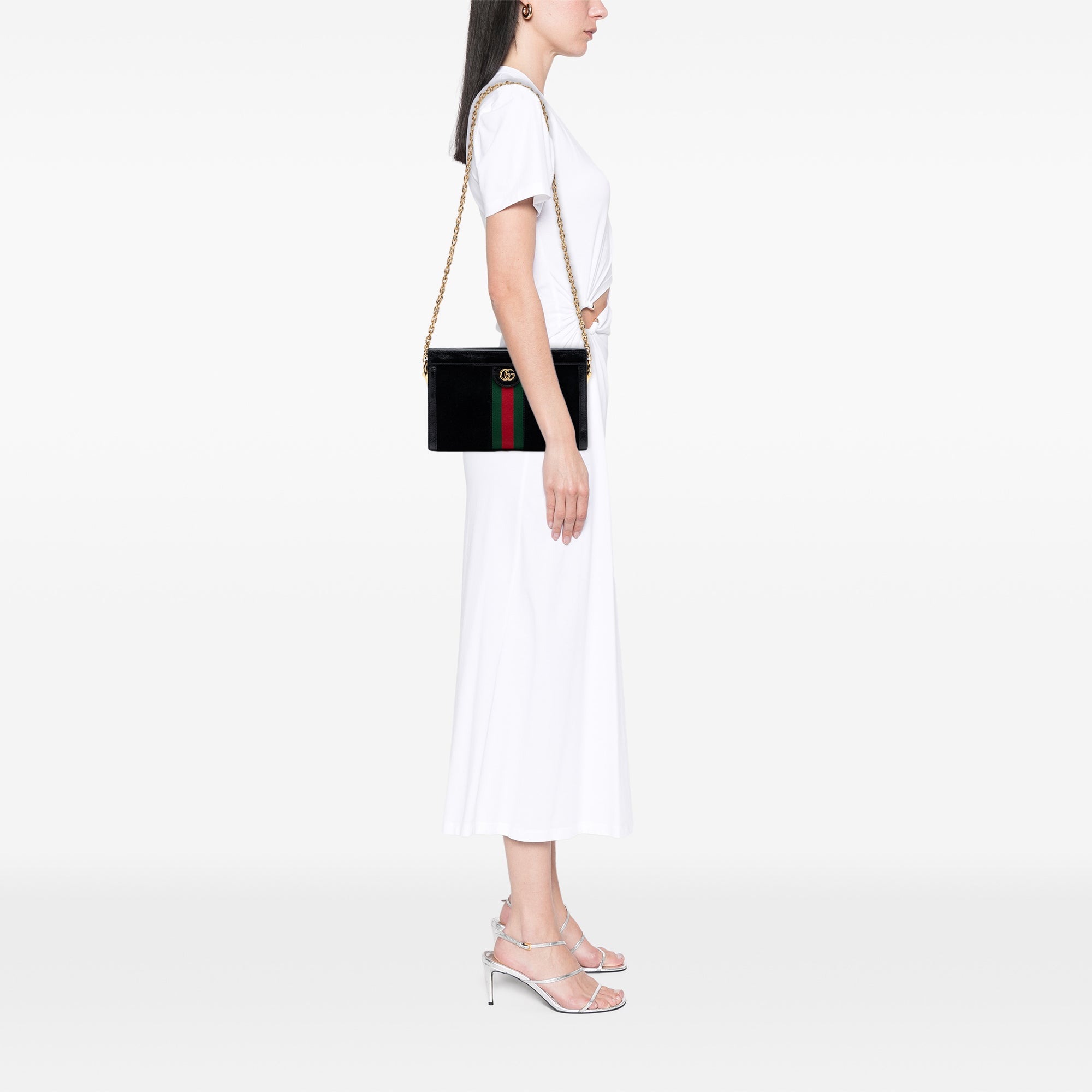 Gucci Small Daim Web Ophidia Chain Sac porté croisé