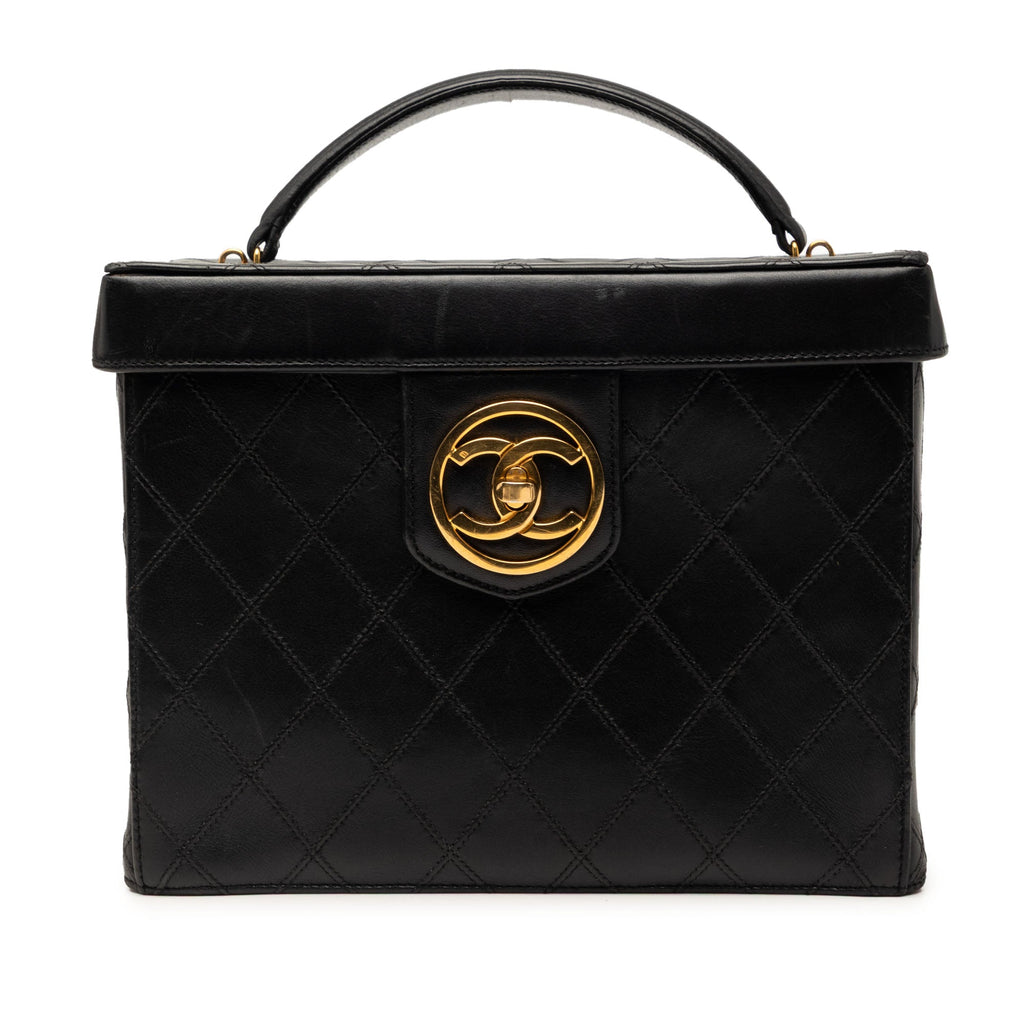 Chanel CC Surpiqué Cuir de veau Turnlock Vanity