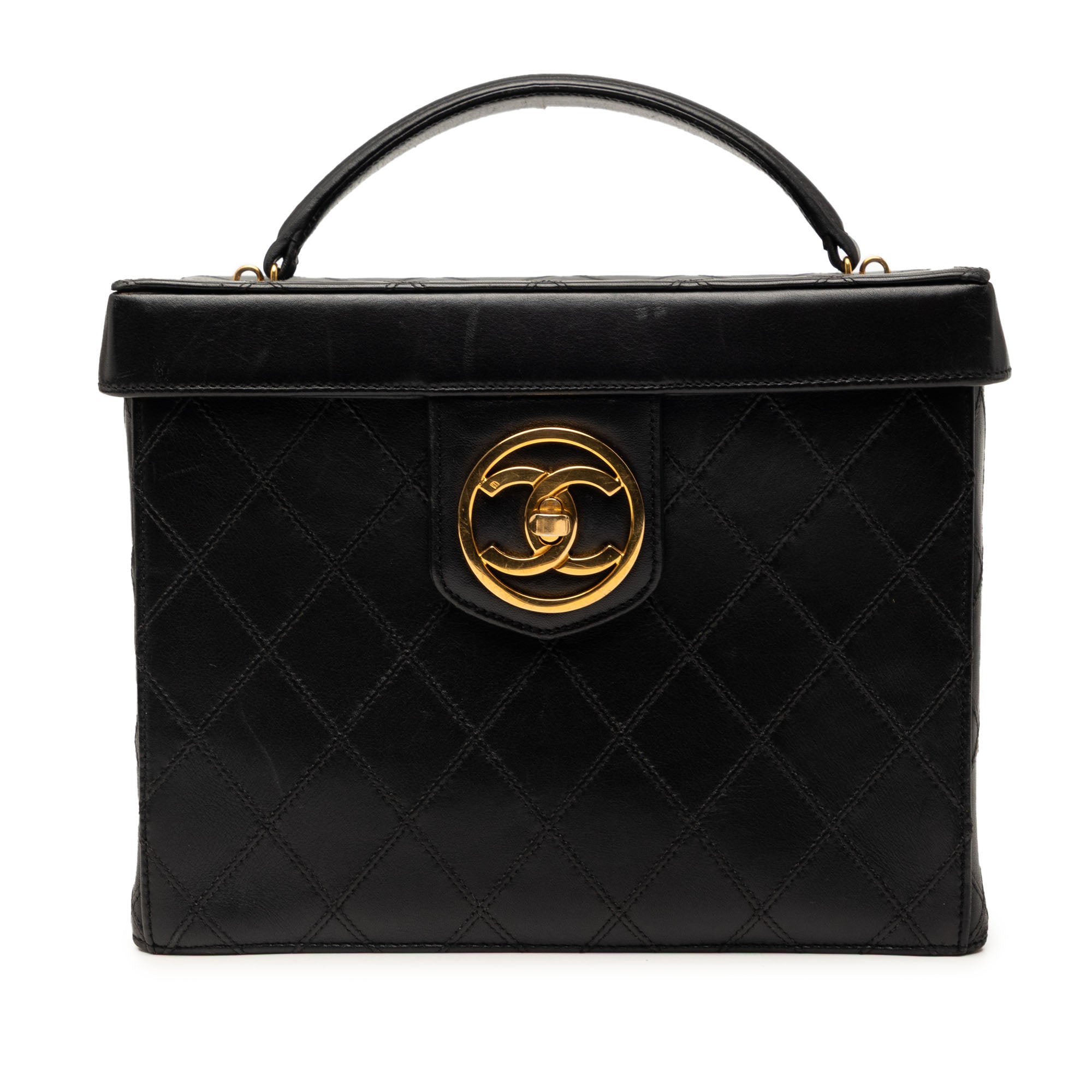 Chanel CC Surpiqué Cuir de veau Turnlock Vanity