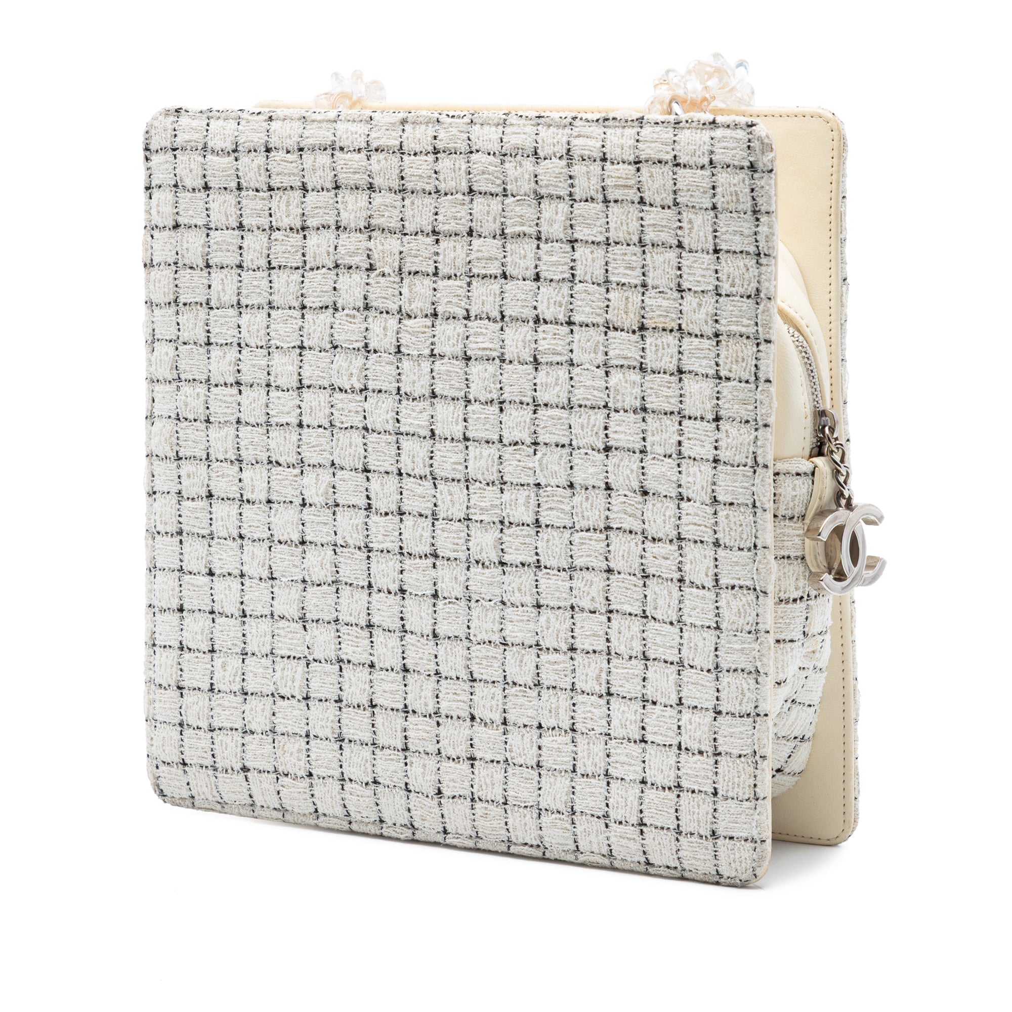 Chanel Tweed et Resin Zipped Shopping Sac