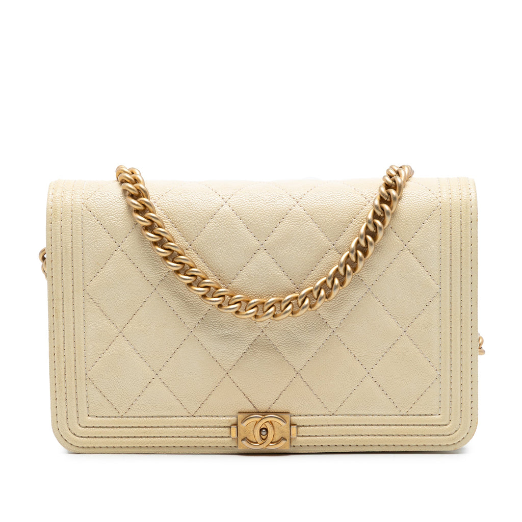 Chanel Matelassé Caviar Boy Wallet on Chain
