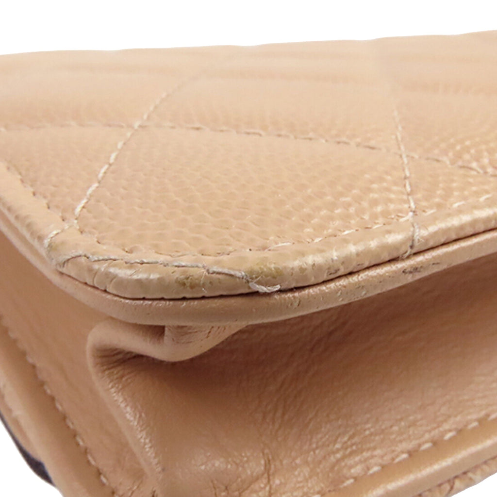 Chanel Caviar CC Filigree Wallet on Chain