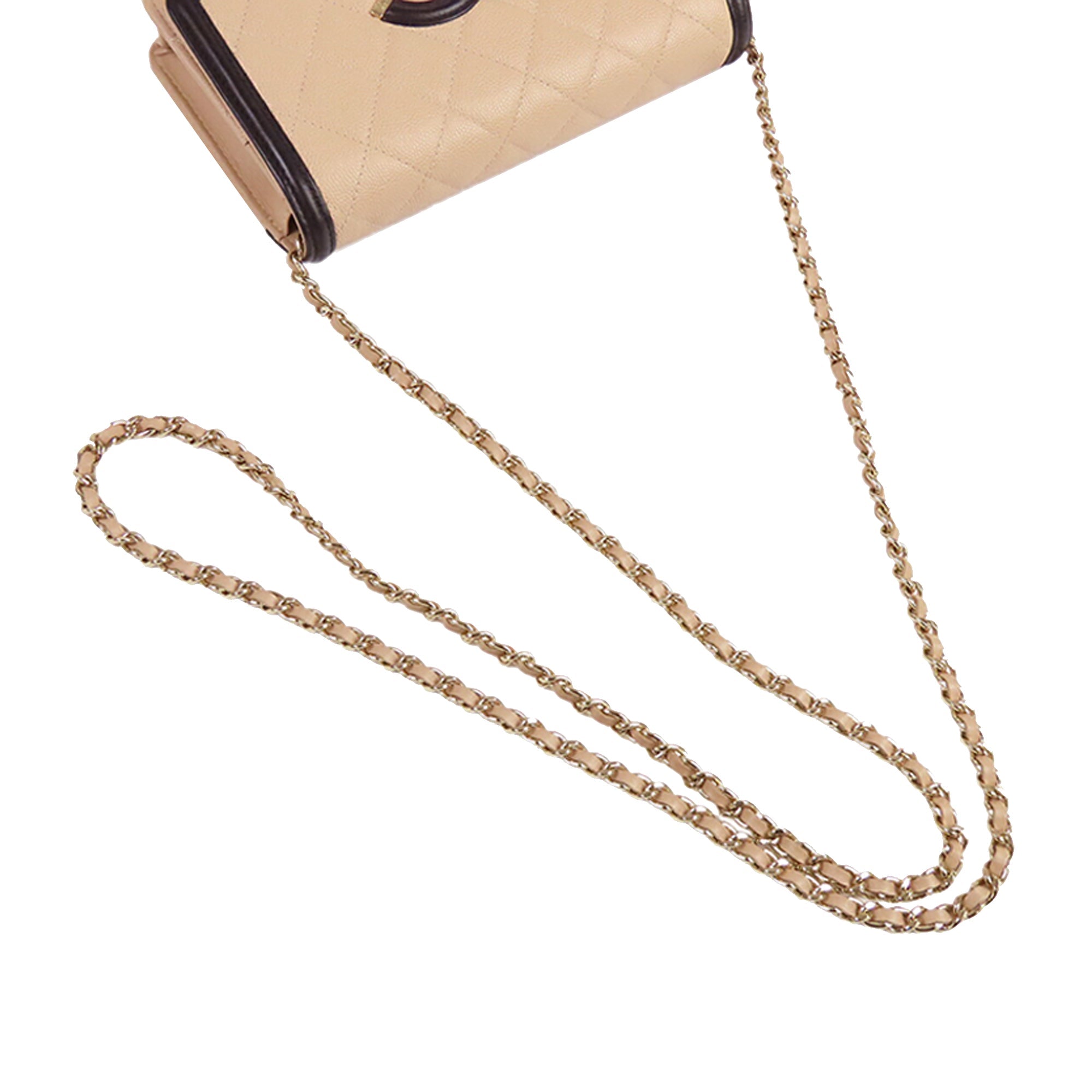 Chanel Caviar CC Filigree Wallet on Chain