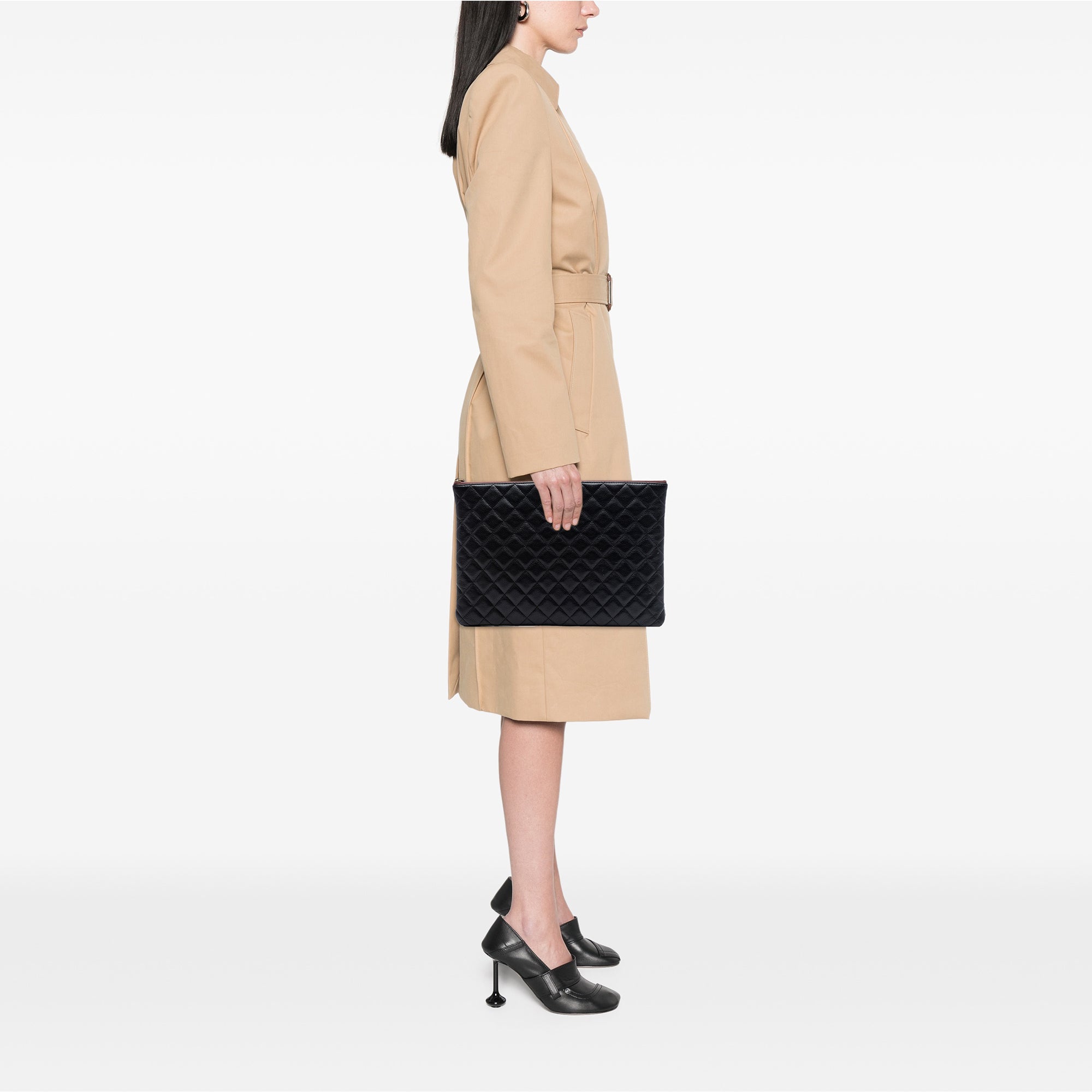 Chanel Large Matelassé Caviar O Étui Pochette