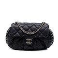 Chanel CC Matelassé Cuir d’agneau Sac rond à chaîne à rabat