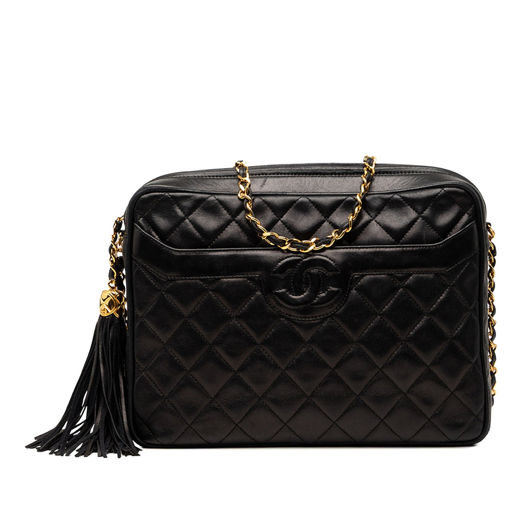 Chanel Medium CC Matelassé Cuir d’agneau Pompon Sac caméra