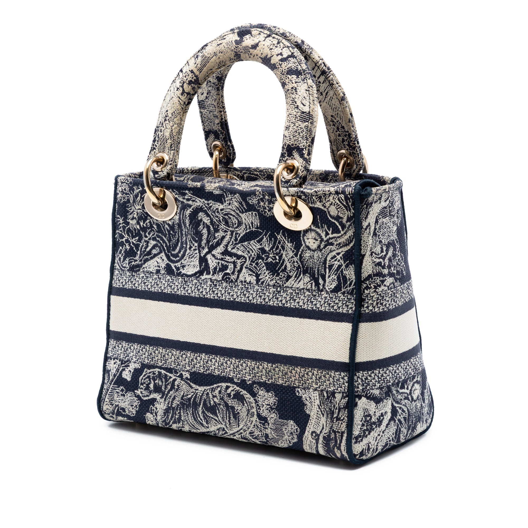 Dior Medium brodé Toile Toile de Jouy Lady D Lite