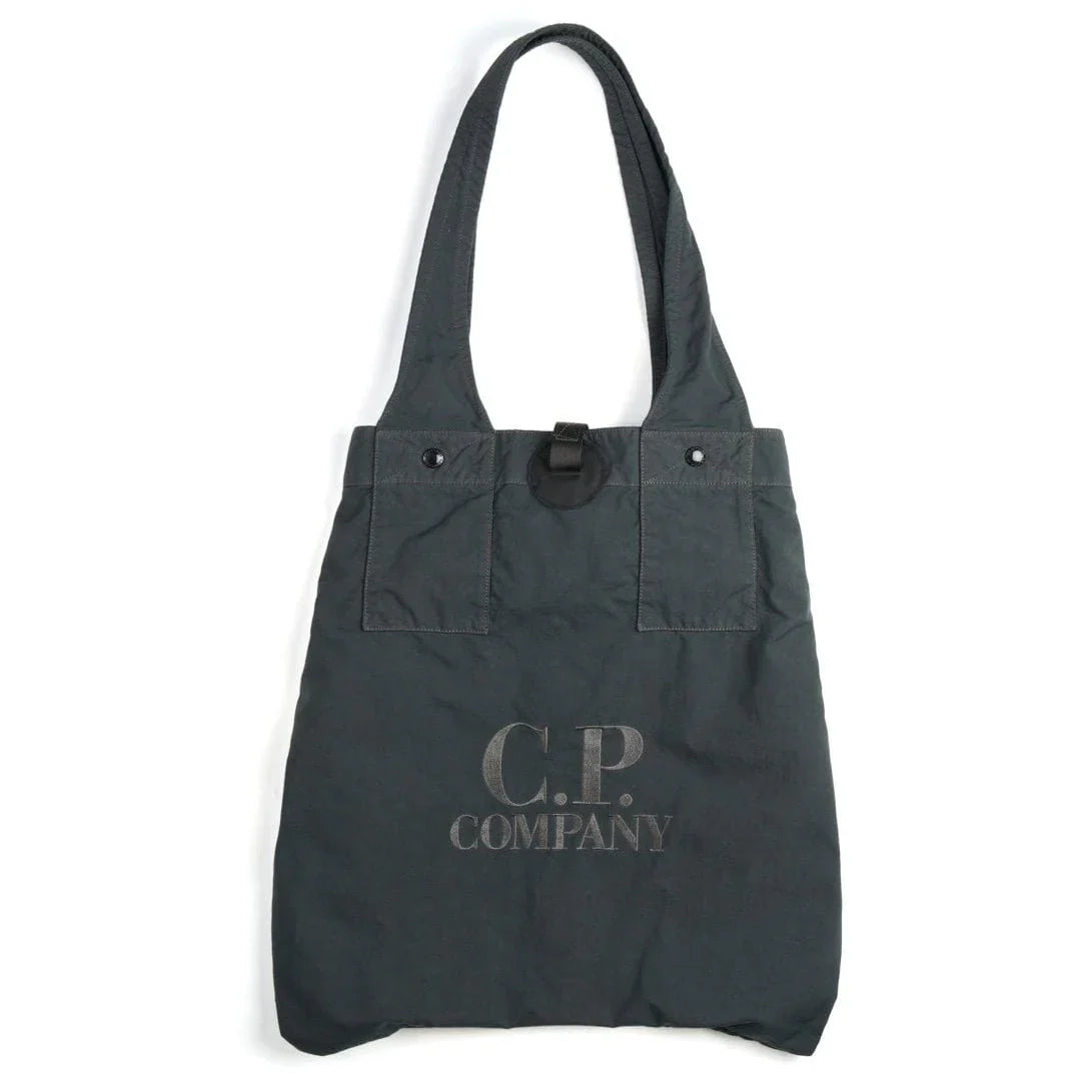 Cp Company Twill Logo Bag In Smoked Pearl with Certilogo