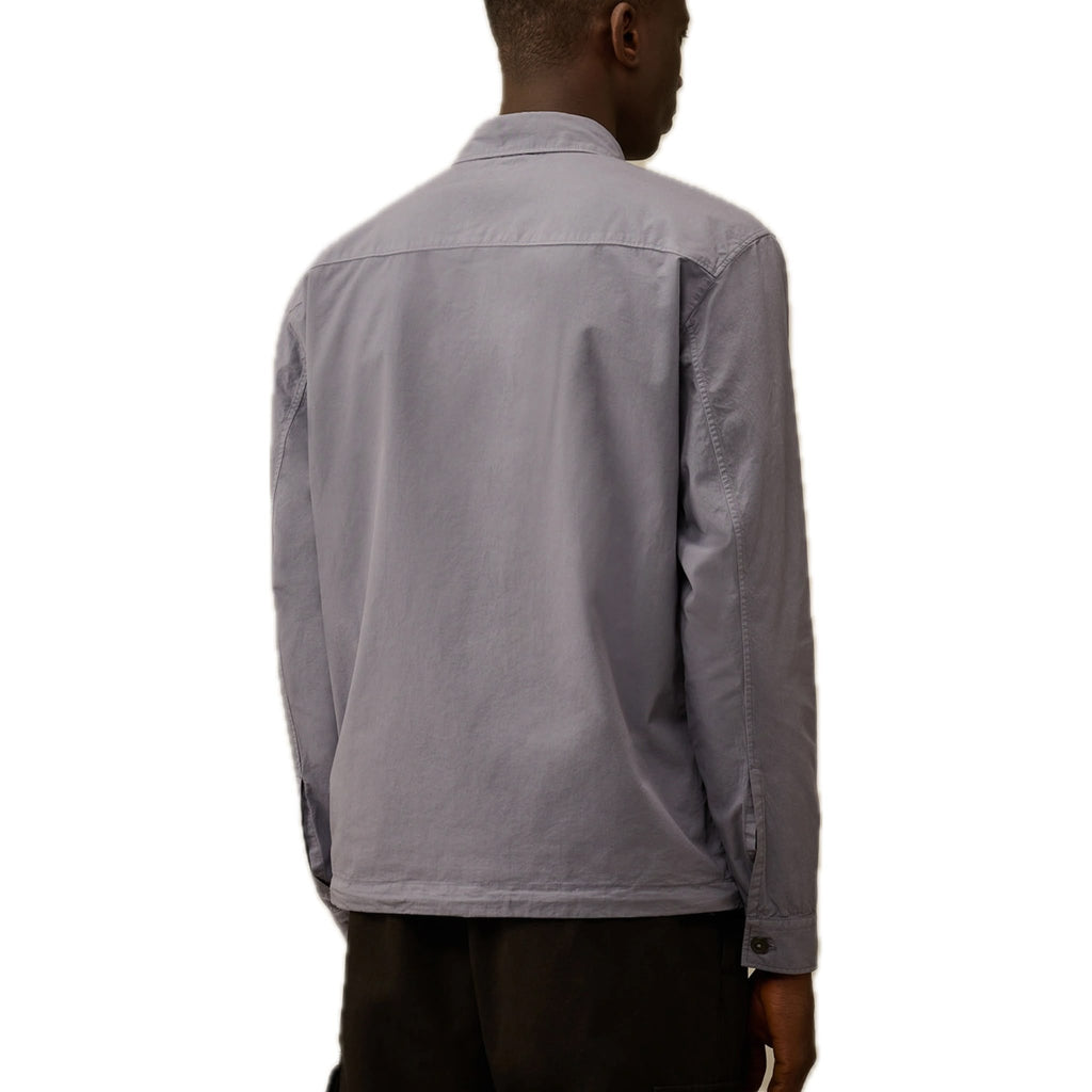 Cp Company 142A Organic Cotton Gabardine Overshirt With Certilogo Lavender