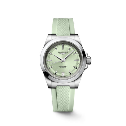 Conquest Auto 34 mm Green on Rubber Strap *