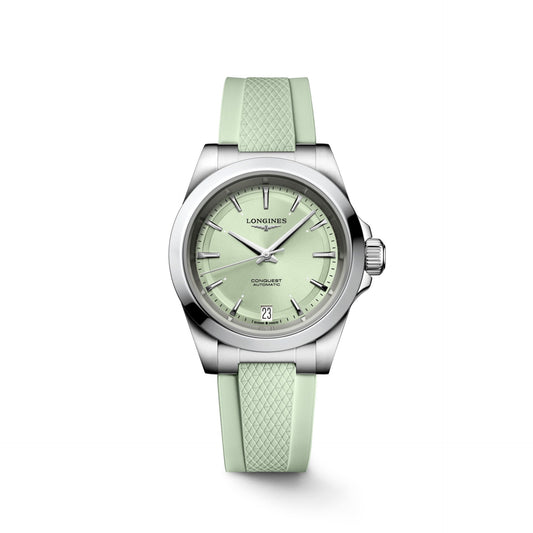 Conquest Auto 34 mm Green on Rubber Strap *