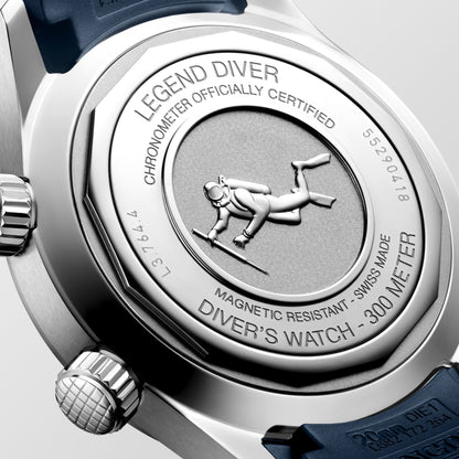LEGEND DIVER 39 mm blue rubber strap