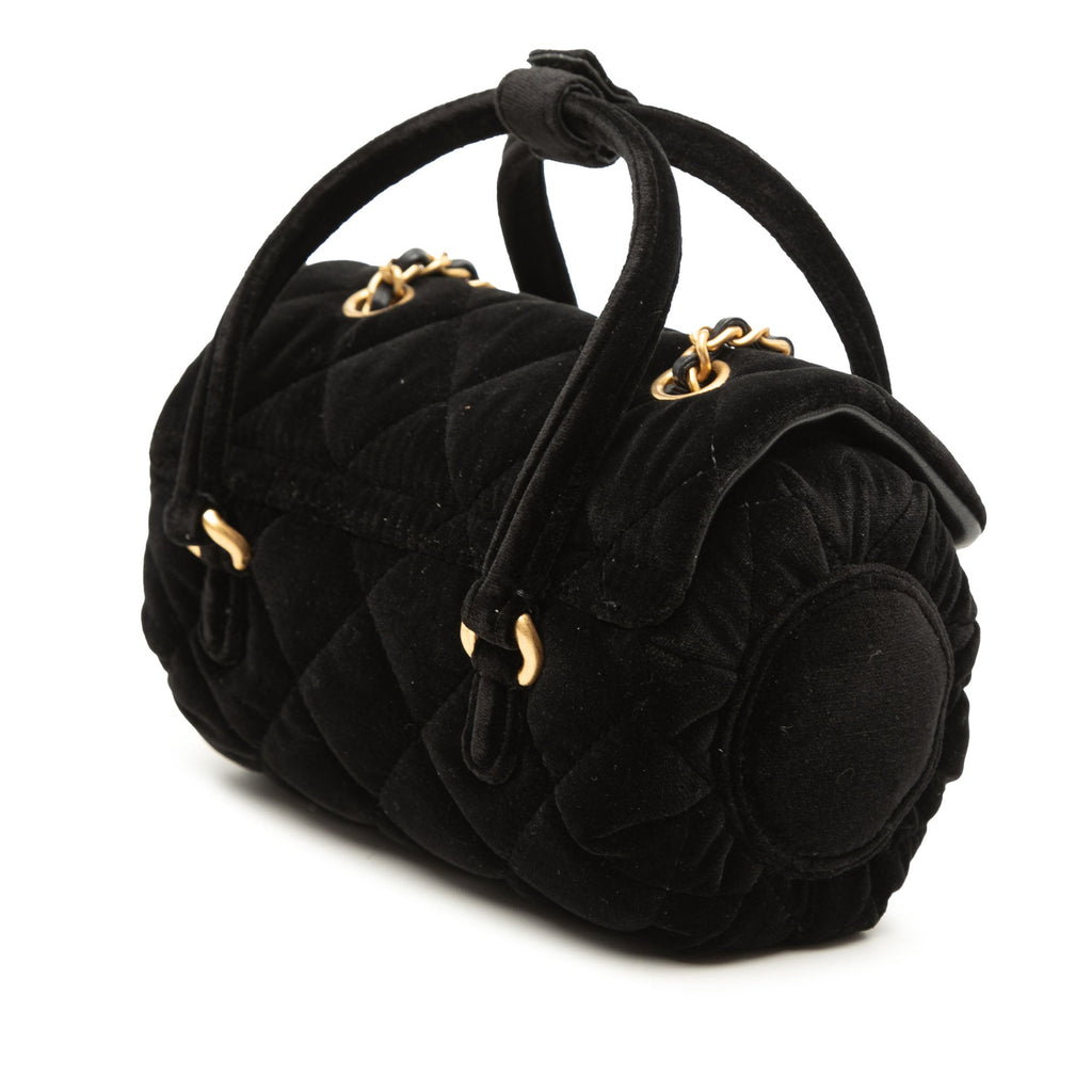 Chanel Mini Matelassé Velours anse supérieure à rabat