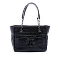 Chanel CC Choco Bar Cuir d’agneau Camellia No 5 Cabas