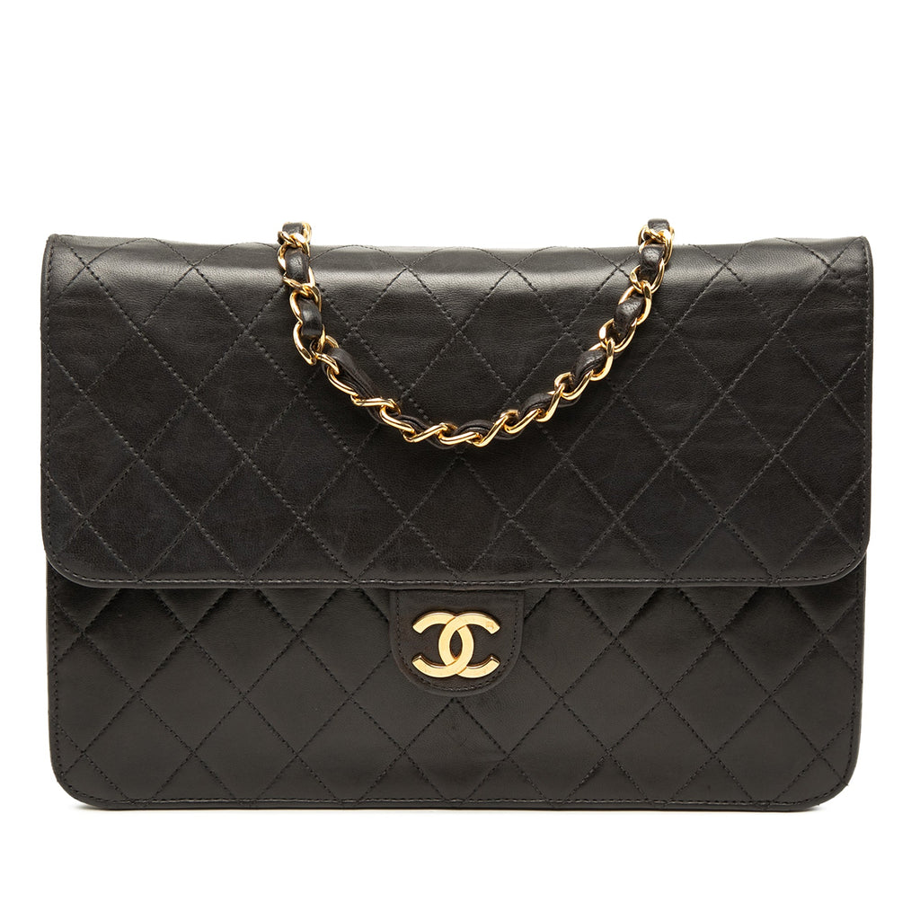 Chanel Medium CC Matelassé Cuir d’agneau Simple rabat