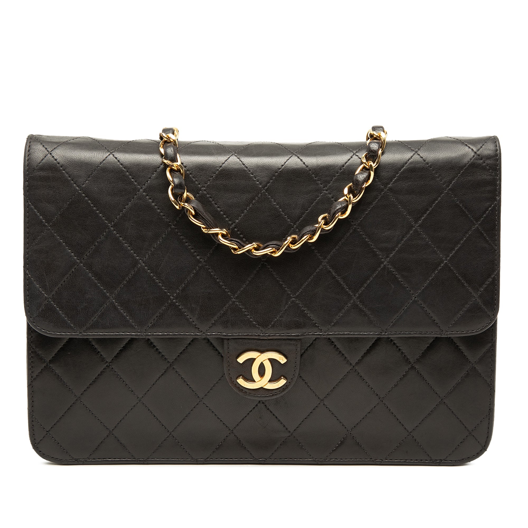 Chanel Medium CC Matelassé Cuir d’agneau Simple rabat