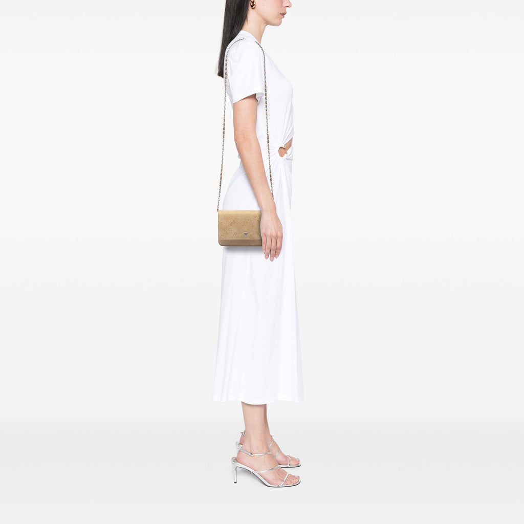 Chanel CC Lace Overlay Cuir de chèvre Wallet on Chain