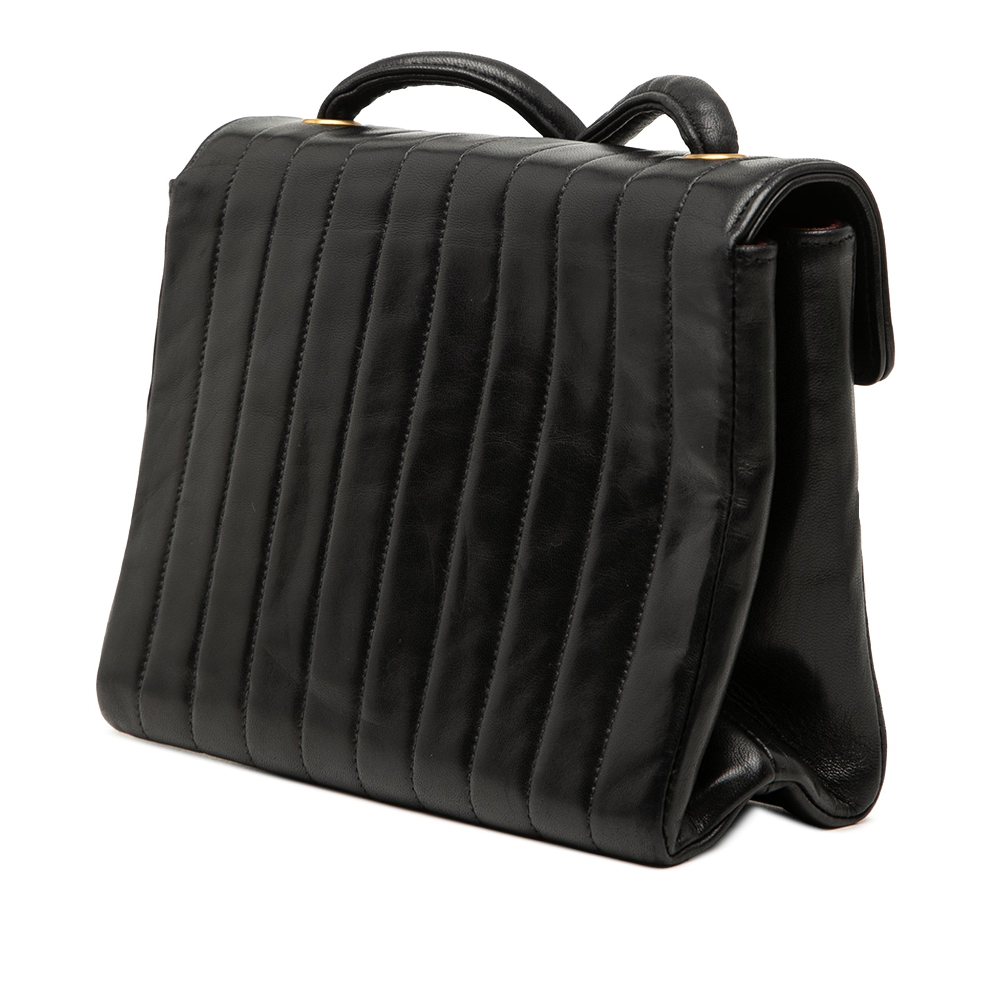 Chanel Small CC Vertical Matelassé Cuir d’agneau Simple rabat