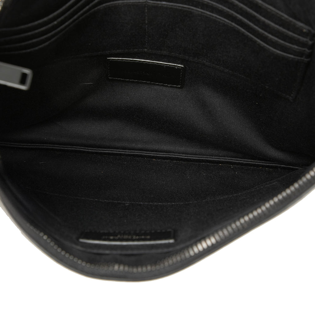 Saint Laurent Croc embossé Cuir Monogram Document Holder