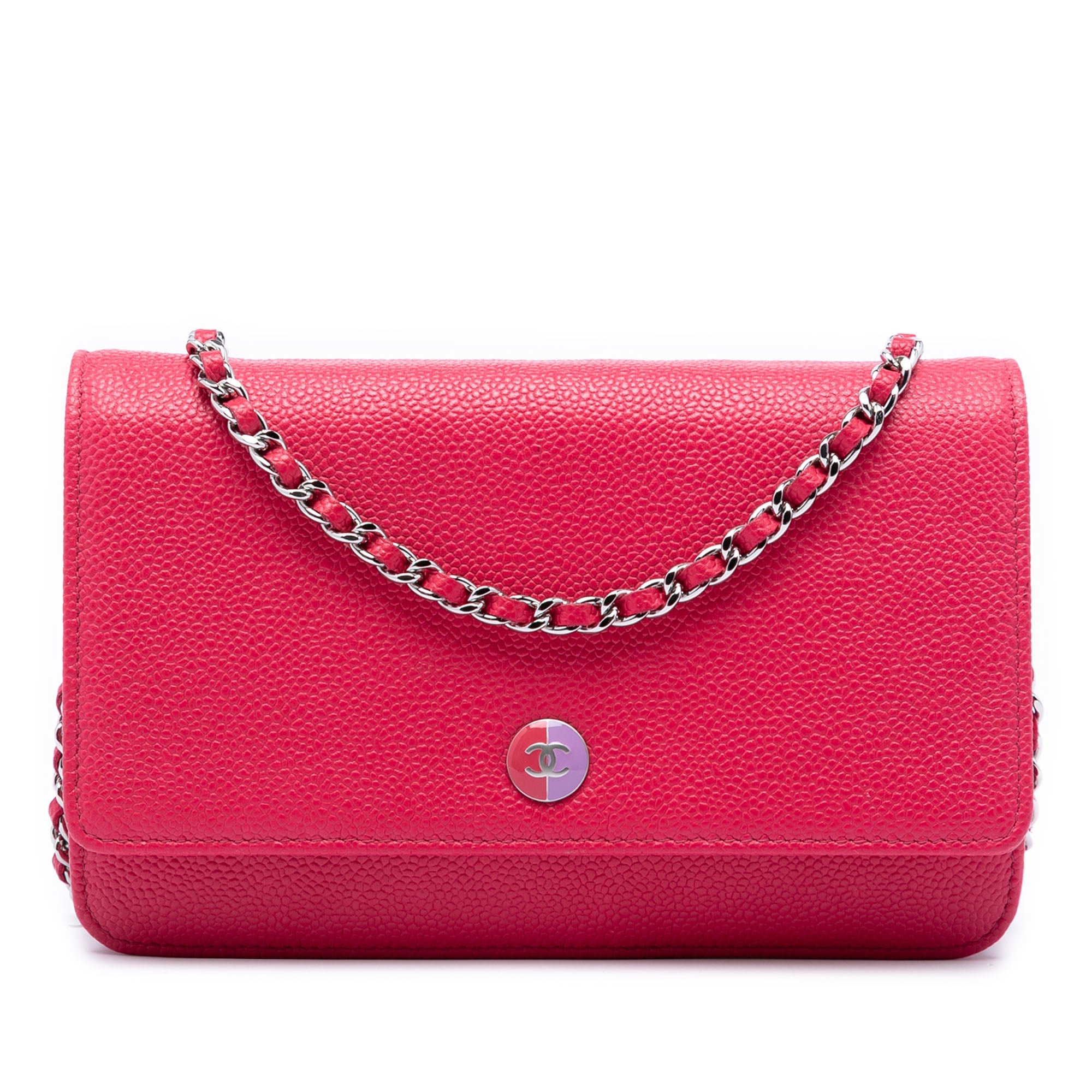 Chanel Caviar Bicolor CC Wallet on Chain