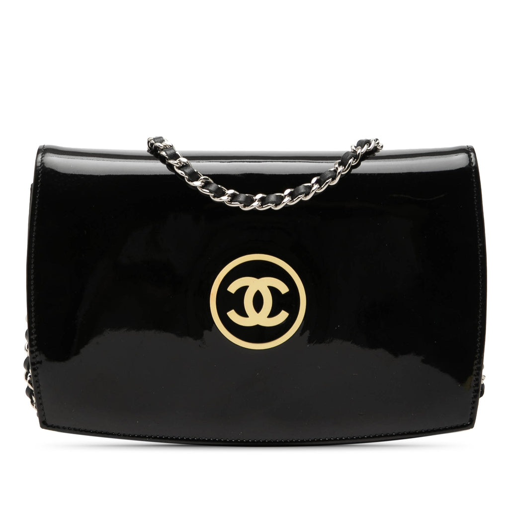 Chanel CC Cuir verni Compact Wallet on Chain