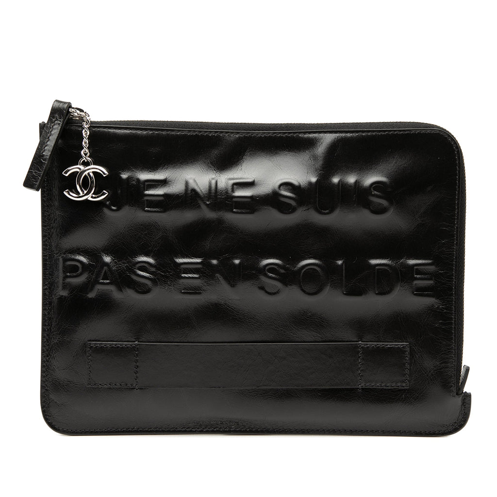 Chanel Distressed Cuir de veau Je Ne Suis Pas En Solde Pochette
