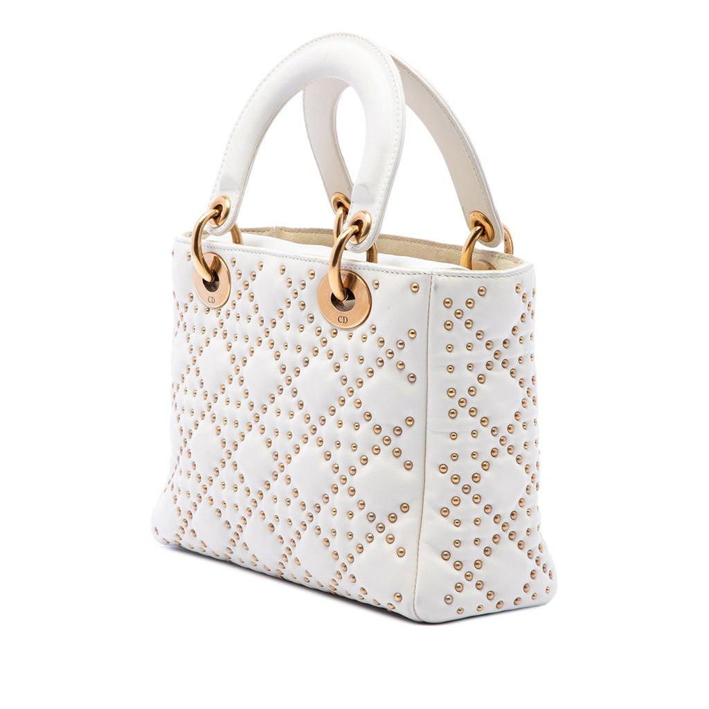 Dior Small Cuir d’agneau Cannage clouté Supple Lady Dior