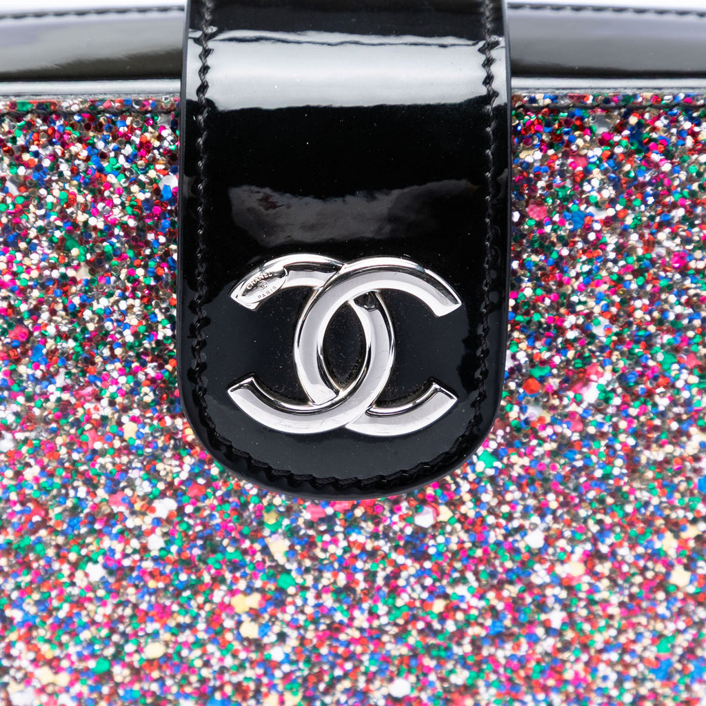 Chanel Glitter Cuir verni Evening On The Moon Camera Étui Multi