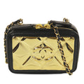 Chanel Extra Mini CC Matelassé Golden Plate Vanity Sac porté croisé