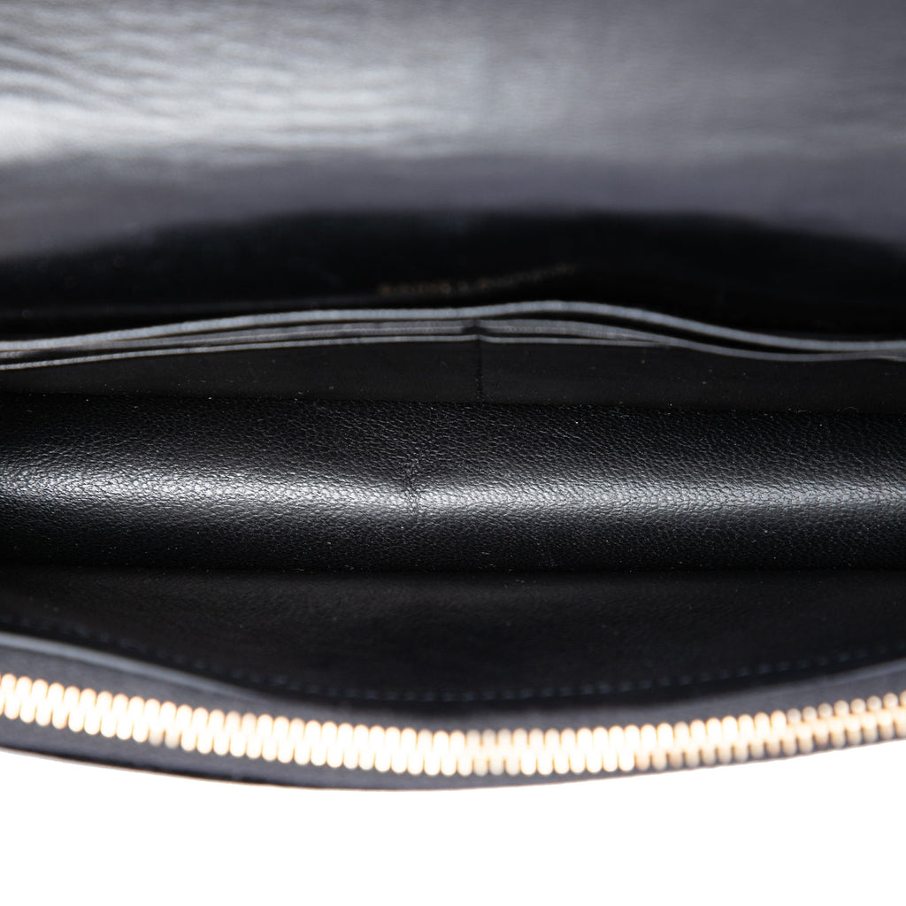 Saint Laurent Cristal Embellished Velours Monogram Kate Wallet on Chain