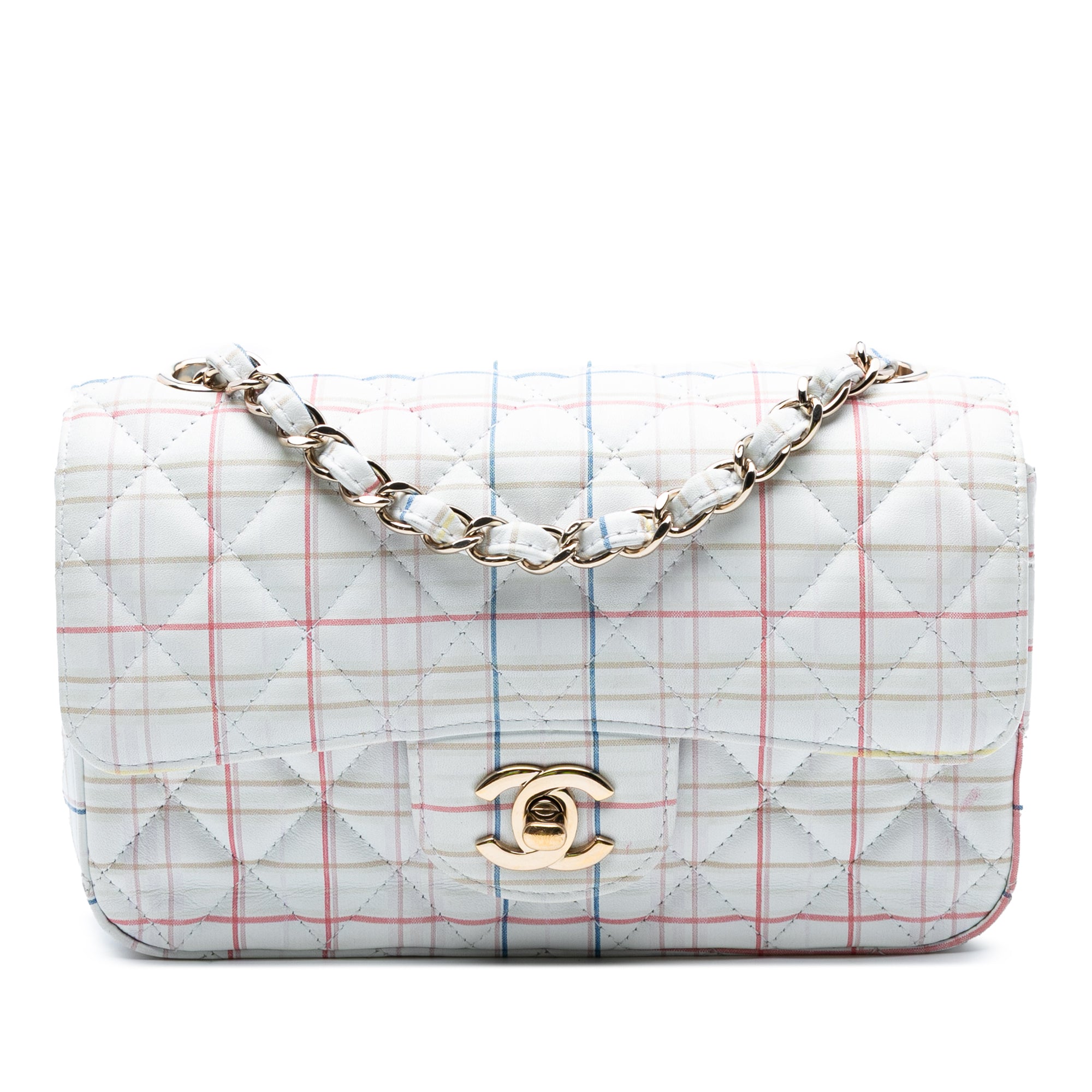 Chanel Mini Rectangular Classic Printed Cuir de veau Simple rabat