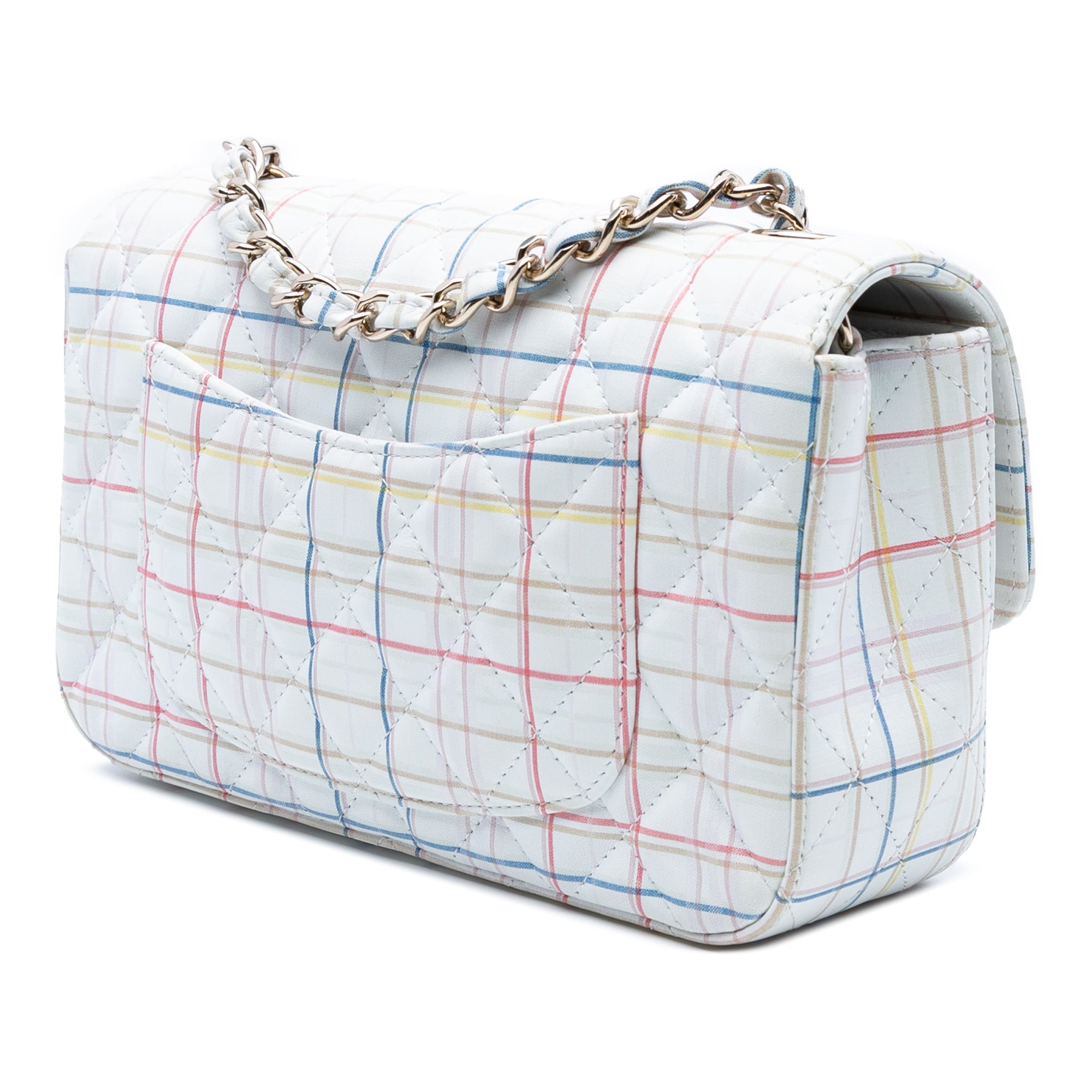 Chanel Mini Rectangular Classic Printed Cuir de veau Simple rabat