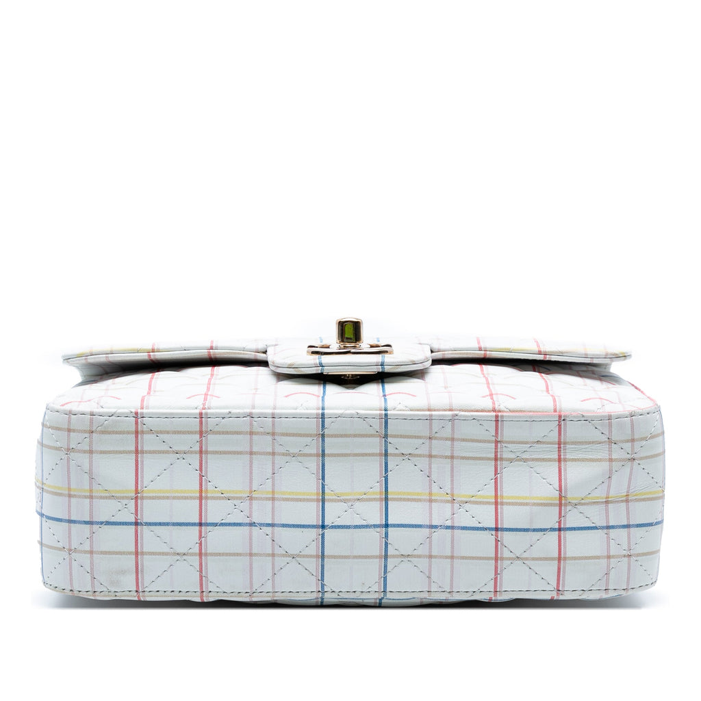 Chanel Mini Rectangular Classic Printed Cuir de veau Simple rabat