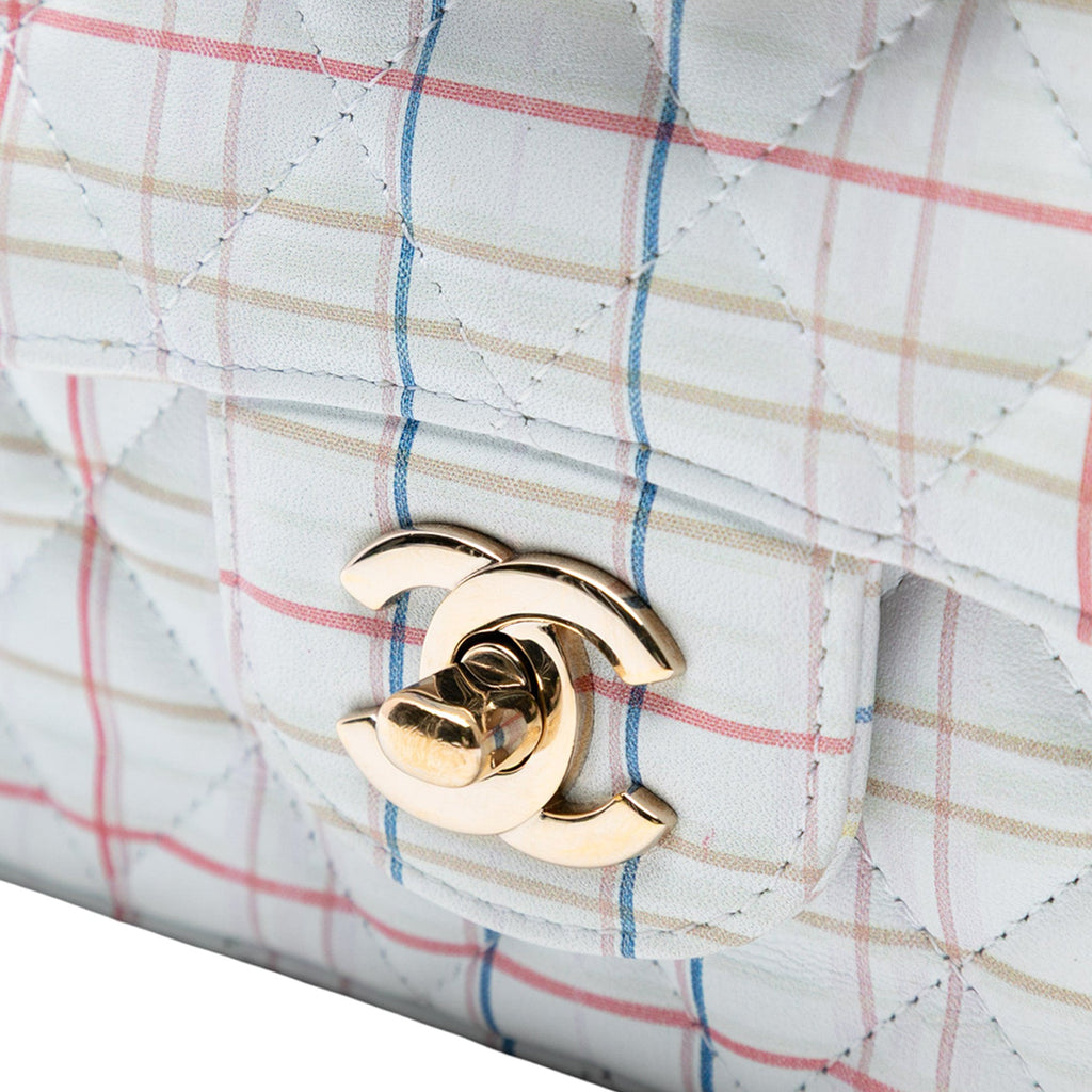 Chanel Mini Rectangular Classic Printed Cuir de veau Simple rabat