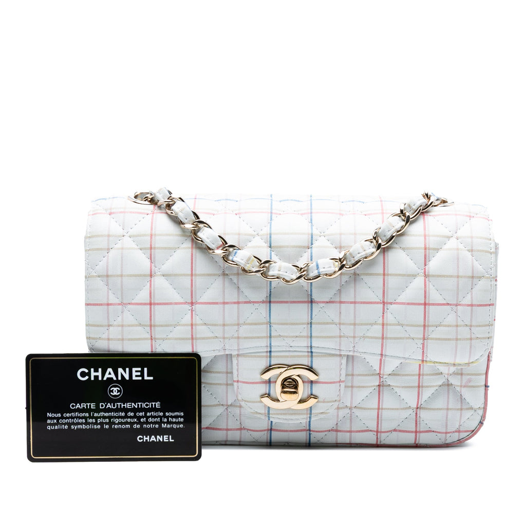 Chanel Mini Rectangular Classic Printed Cuir de veau Simple rabat