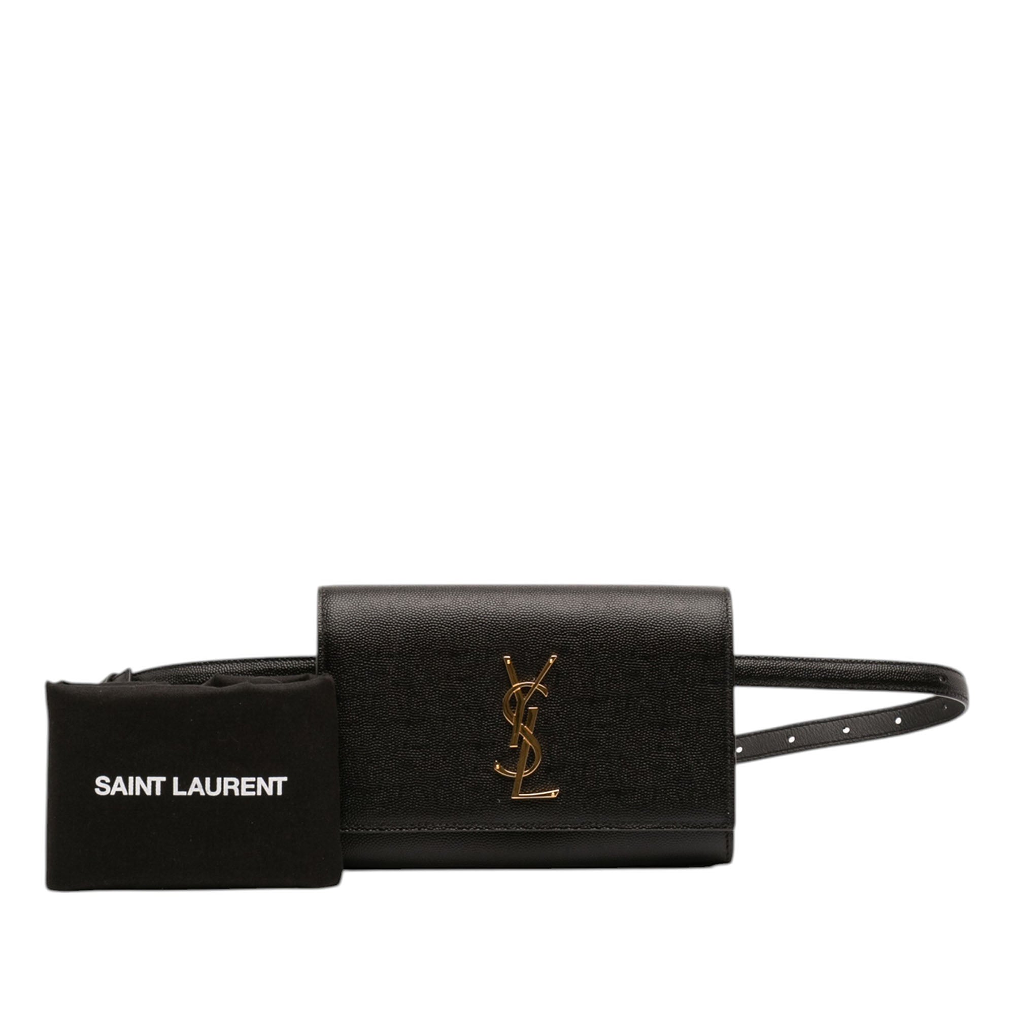 Saint Laurent Grain de Poudre Cuir Kate Sac ceinture